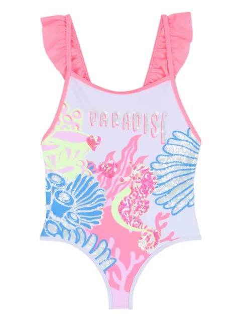 Billieblush Gerüschter Badeanzug mit Pailletten