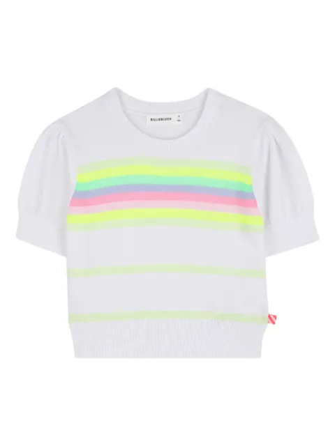 Billieblush playera con motivo de rayas y mangas farol