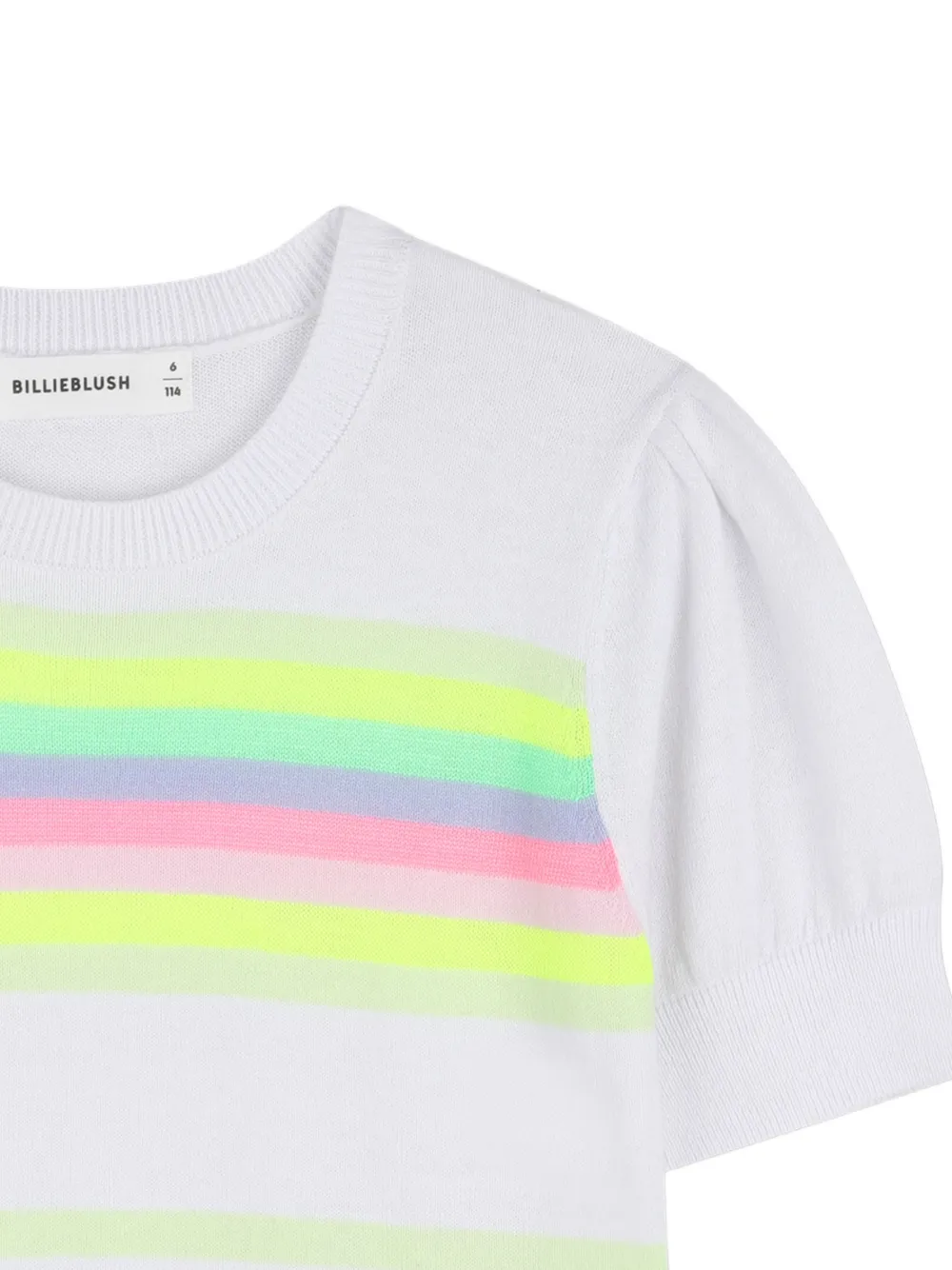 Billieblush Gestreept T-shirt met pofmouwen Wit