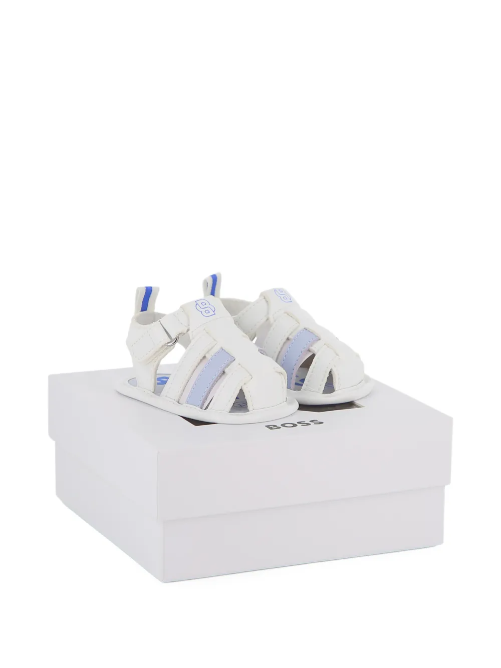 BOSS Kidswear Sandalen met logobandje Wit