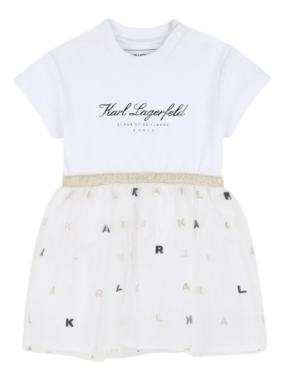 Karl Lagerfeld Kids logo-detail dress - White