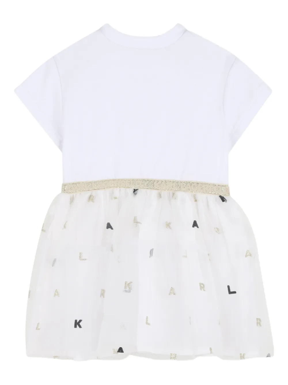Karl Lagerfeld Kids Jurk met logodetail - Wit
