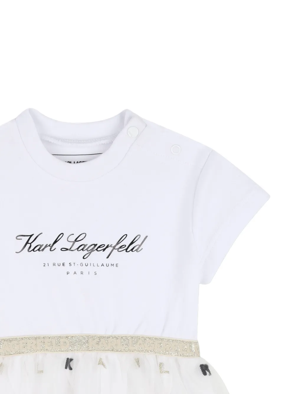 Karl Lagerfeld Kids Jurk met logodetail Wit