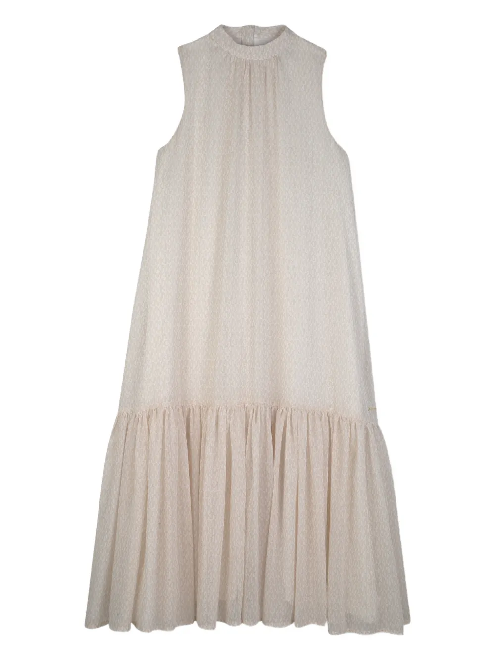 Michael Kors Kids monogram-pattern ruffled dress - Neutrals