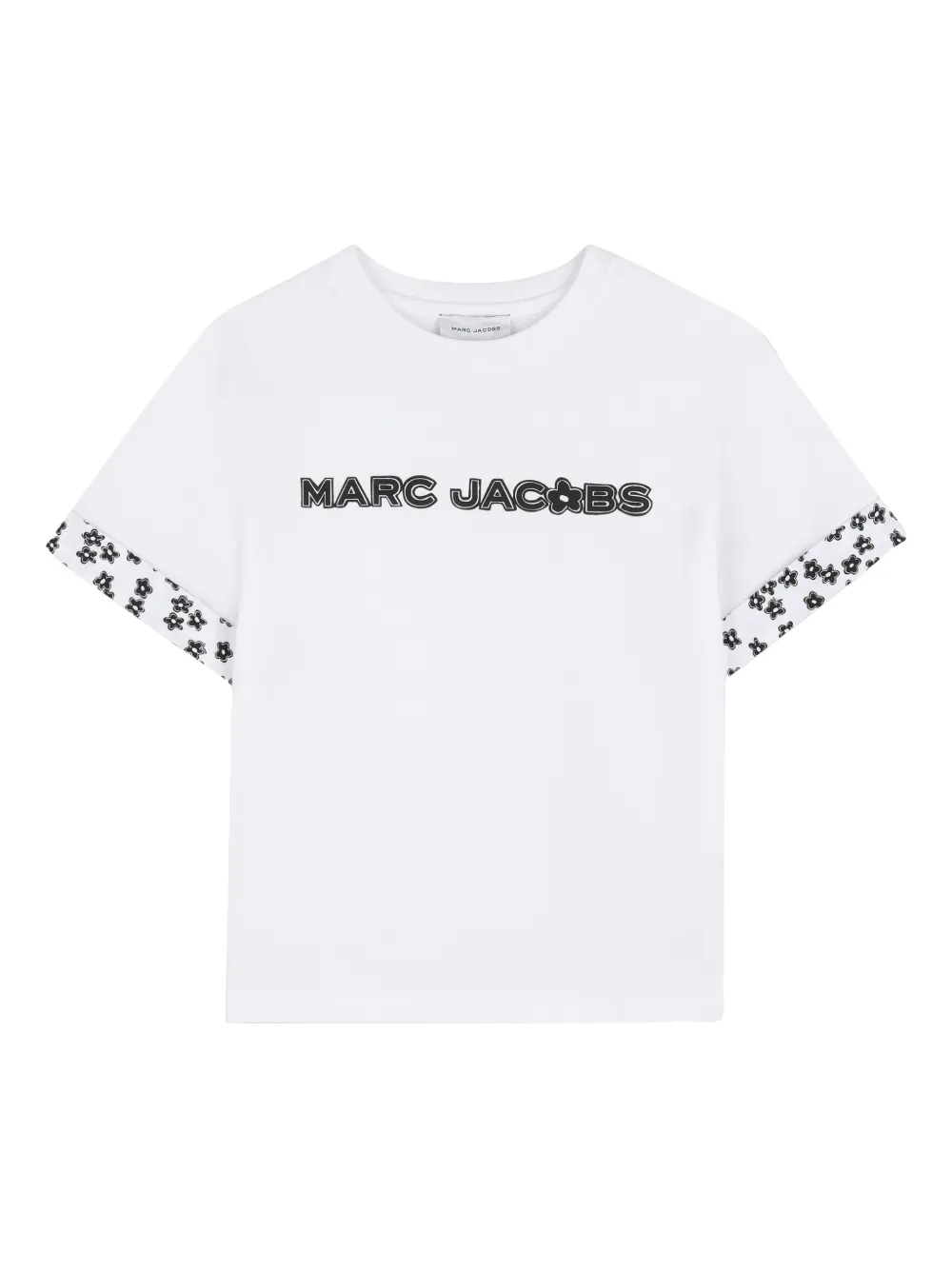 Marc Jacobs Kids floral-trim T-shirt - Bianco