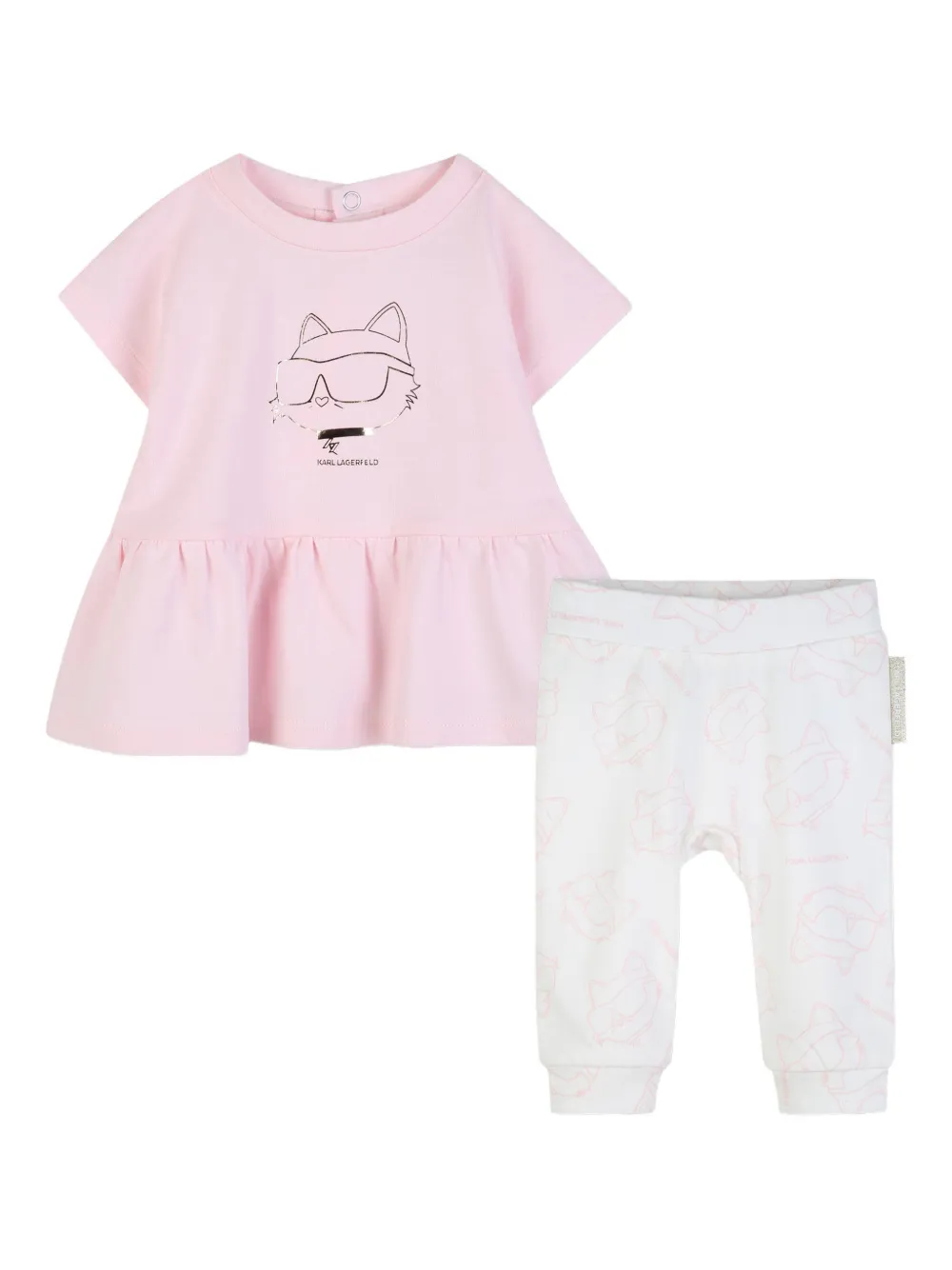 Karl Lagerfeld Kids Ikon Choupette trousers set - Grigio