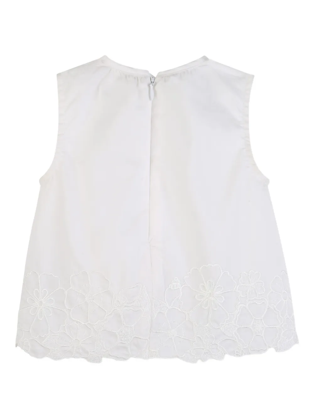 Chlo&eacute; Kids floral-appliqu&eacute; top - Wit