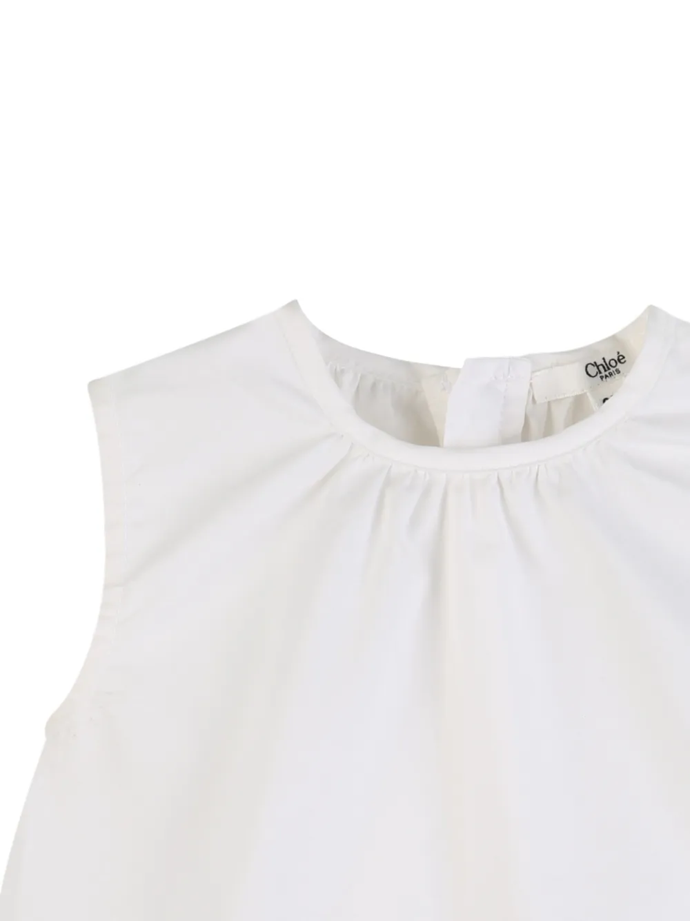  Chloé Kids Floral-appliqué Top - White 