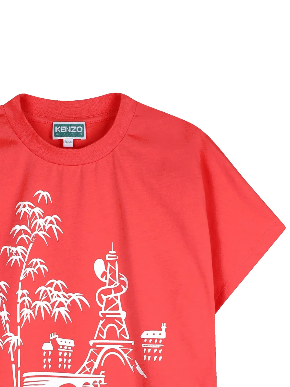 Kenzo Kids T-shirt met ronde hals en grafische print Rood