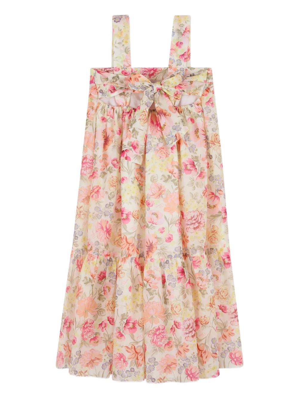 Chloé Kids Jurk met bloemenprint Beige
