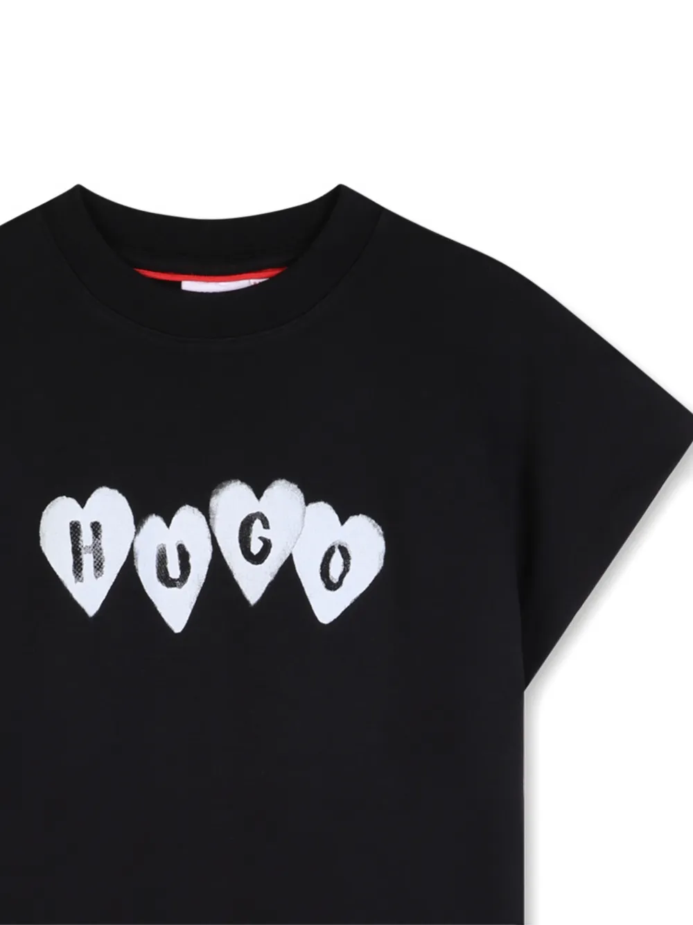 HUGO KIDS T-shirtjurk met hartenprint Zwart