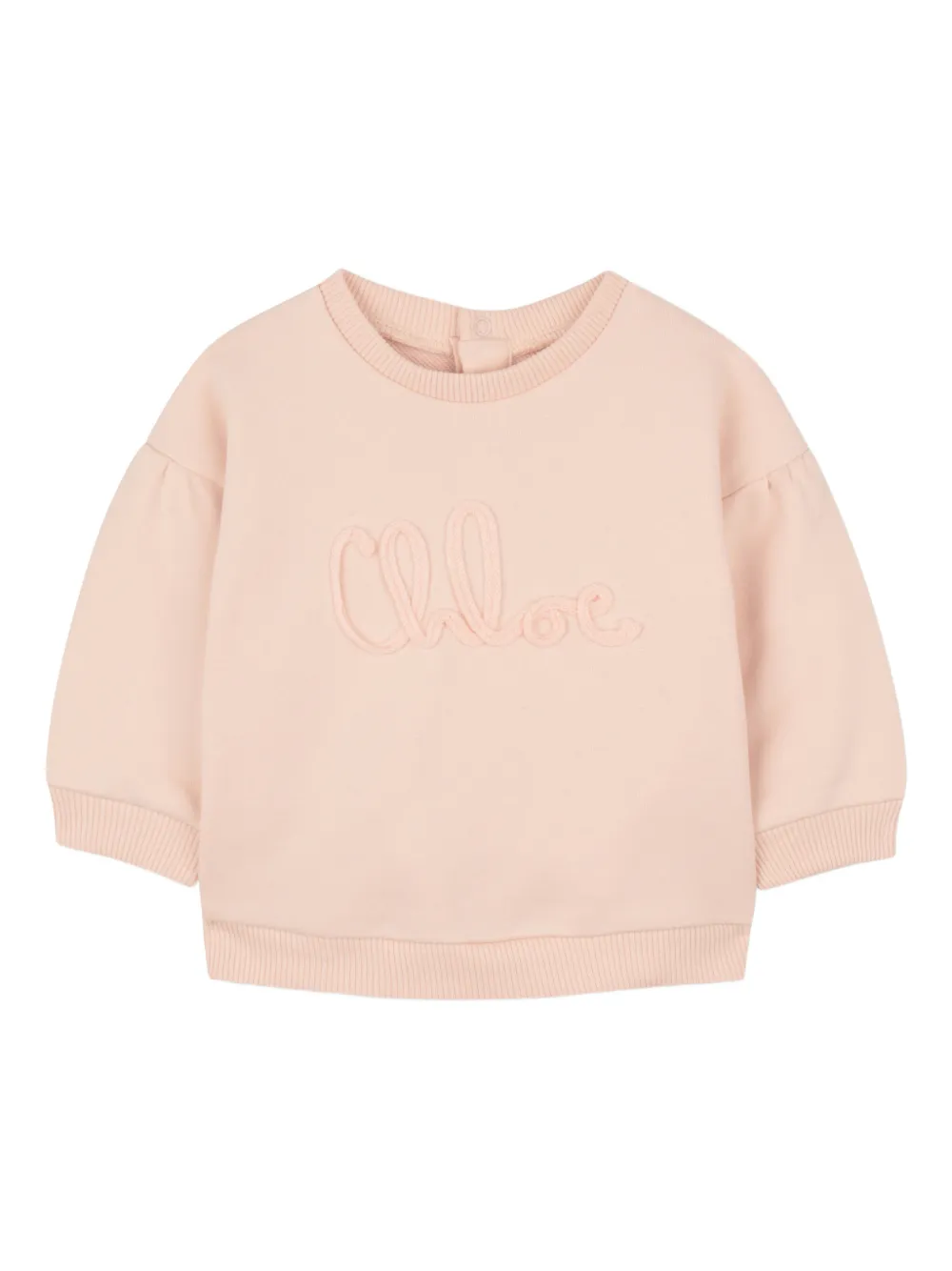 Chloé Kids Felpa con logo ricamato - Rosa
