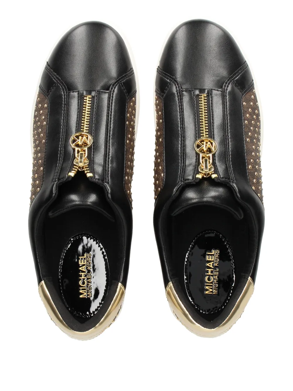 Michael Kors Keaton zipped studded sneakers Bruin