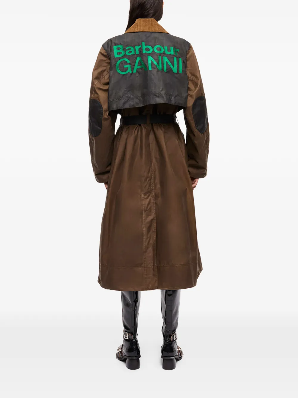  Ganni X Barbour Buttoned Belted Coat - Brown 