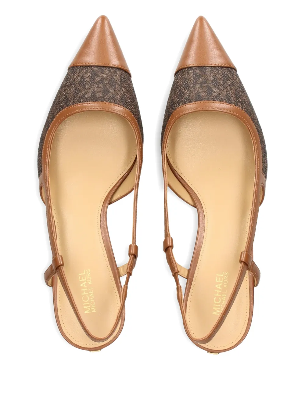 Michael Kors Alora monogram pointed pumps Bruin