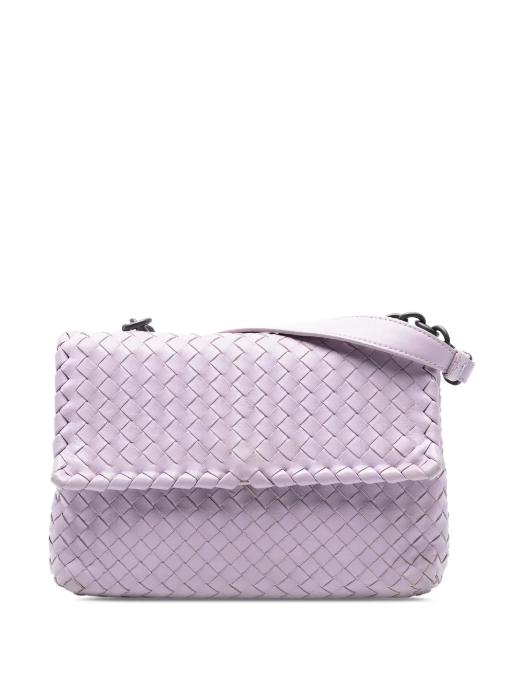 Pre-owned Bottega Veneta 2012-2025 Small Nappa Intrecciato Olimpia Shoulder Bag In Purple