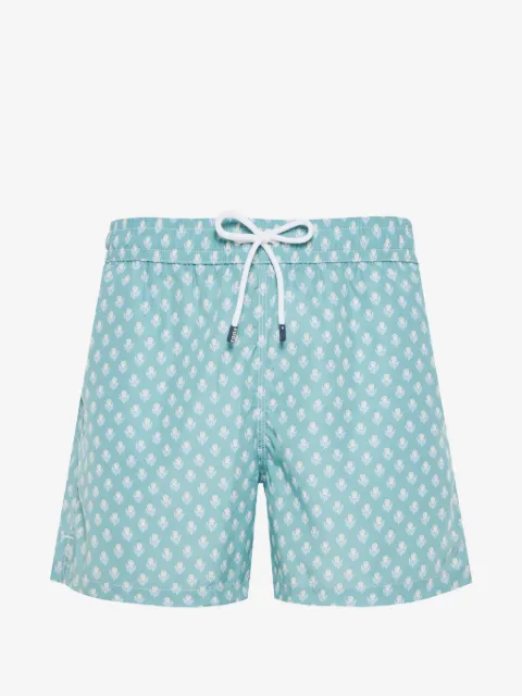 Fedeli Madeira octopus-print drawstring swim shorts