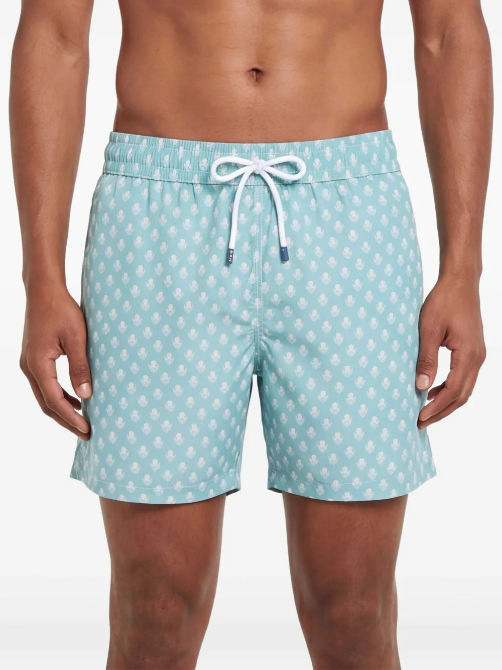 Fedeli Zwembroek met trekkoord en print Blauw
