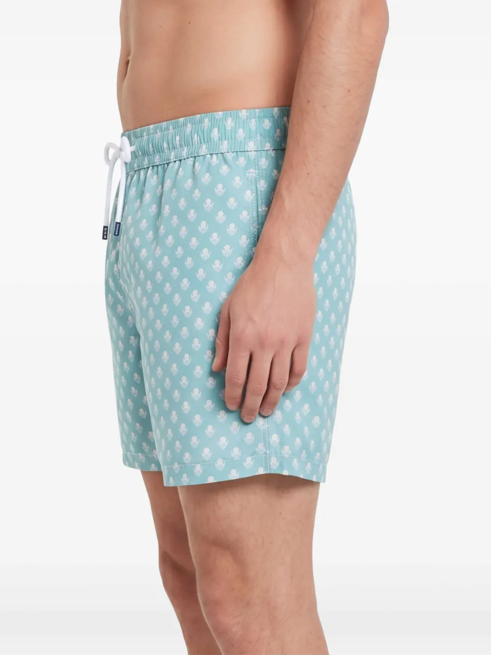 Fedeli Zwembroek met trekkoord en print Blauw