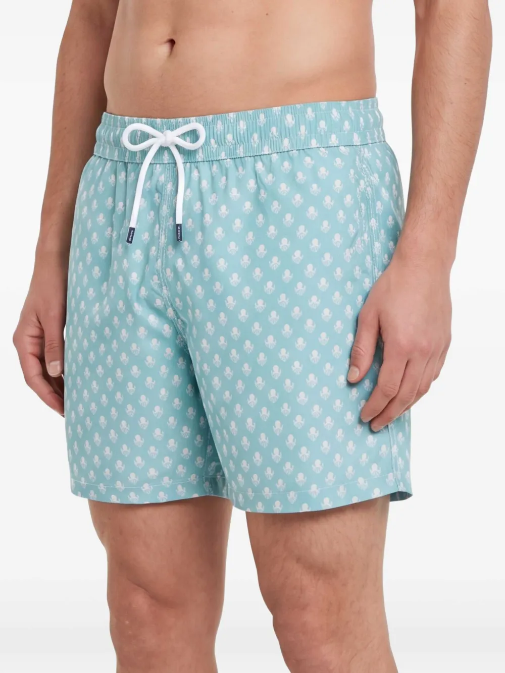 Fedeli Zwembroek met trekkoord en print Blauw