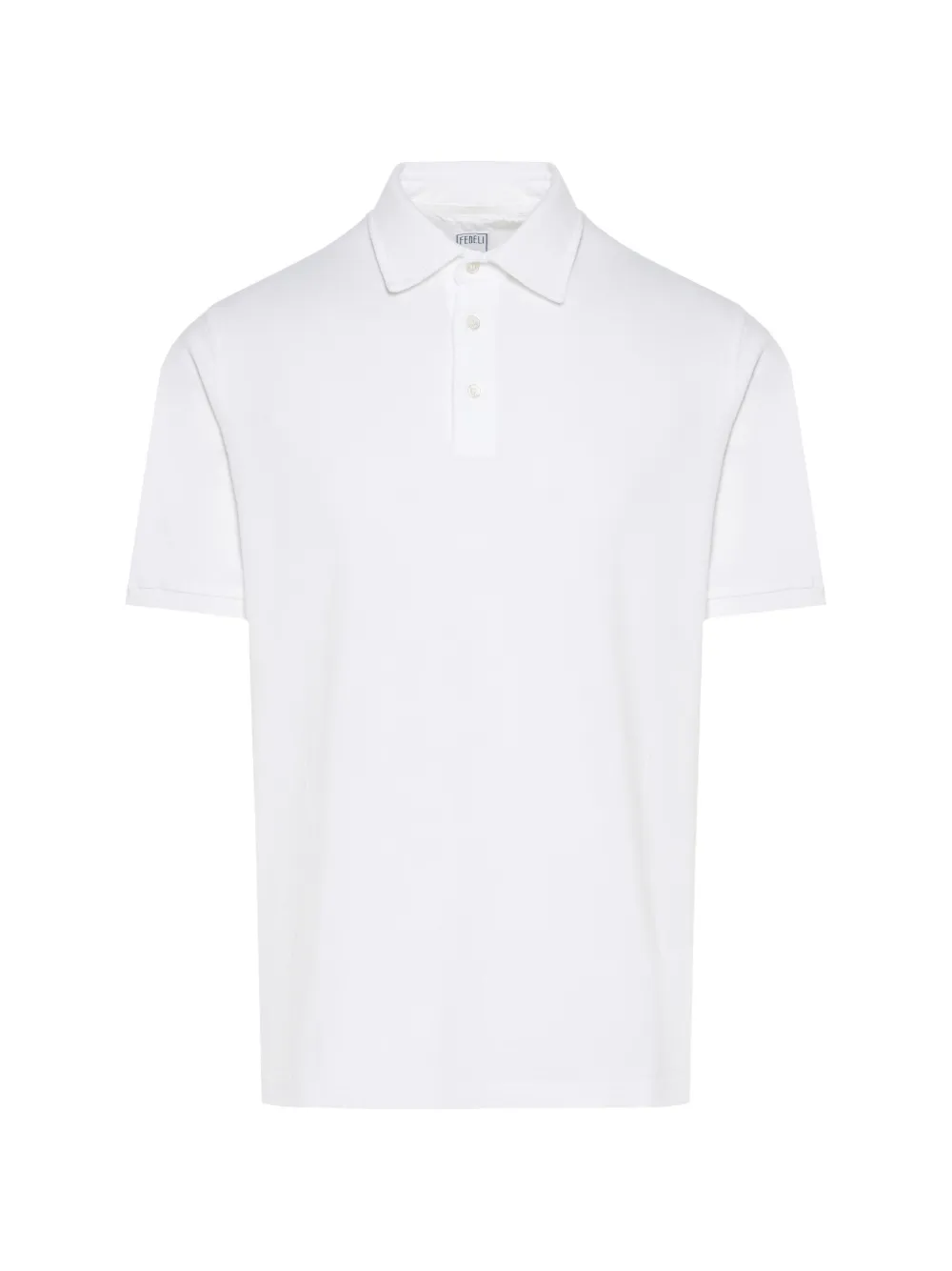 Fedeli North buttoned short-sleeve polo shirt - Bianco