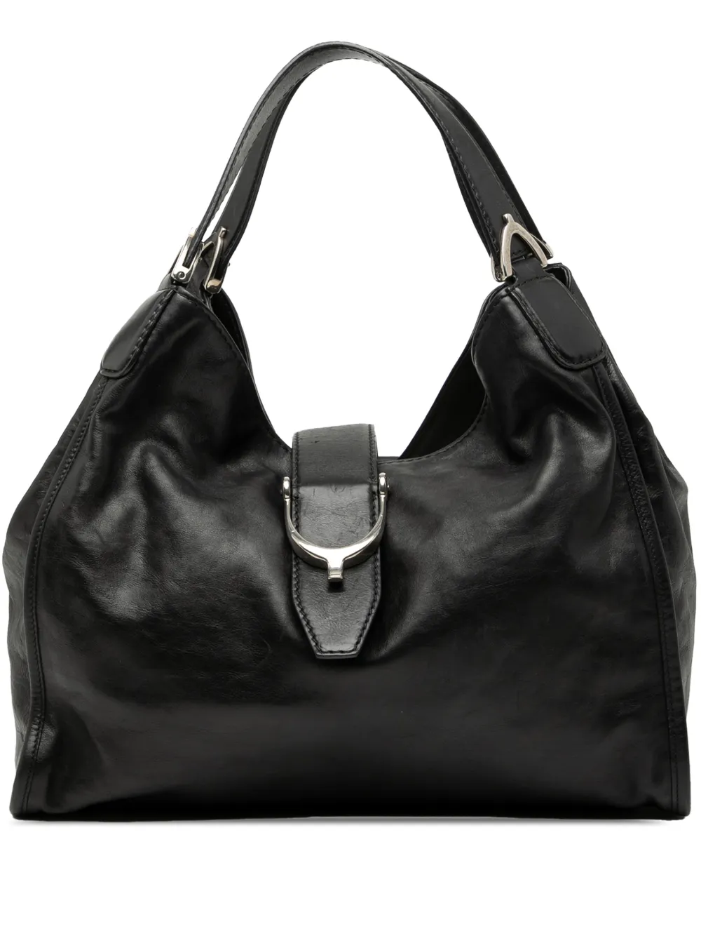 Pre-owned Gucci 2000-2015 Nubuck Soft Stirrup Tote Bag In Black