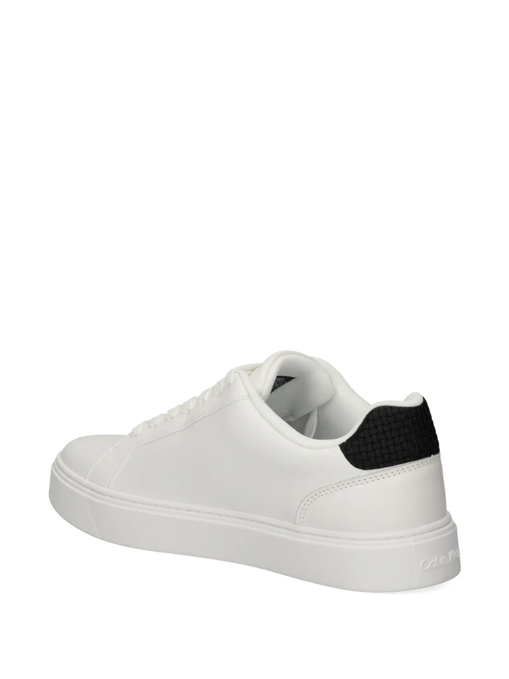 Calvin Klein Logo Leather Sneakers In White