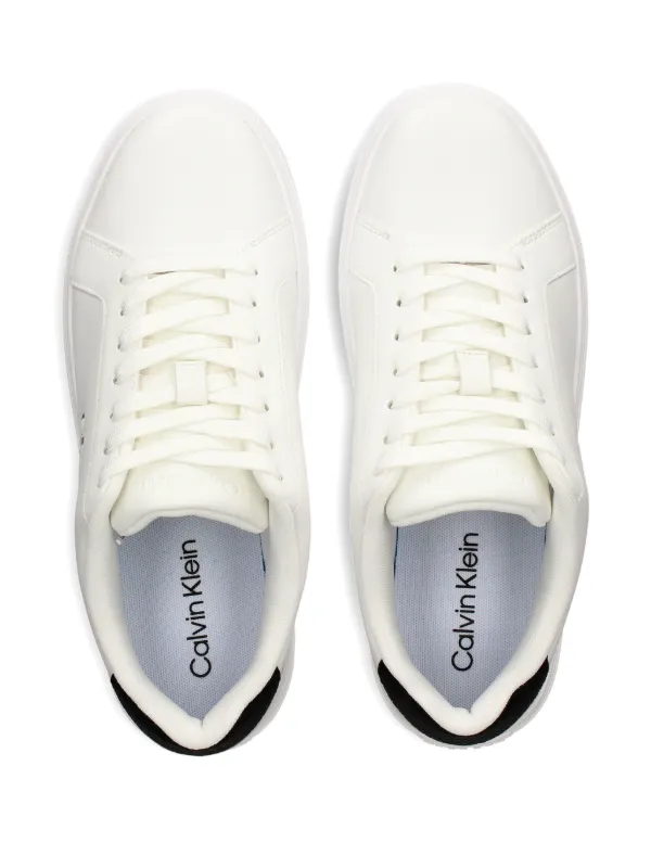 Calvin Klein Logo Leather Sneakers | White | FARFETCH