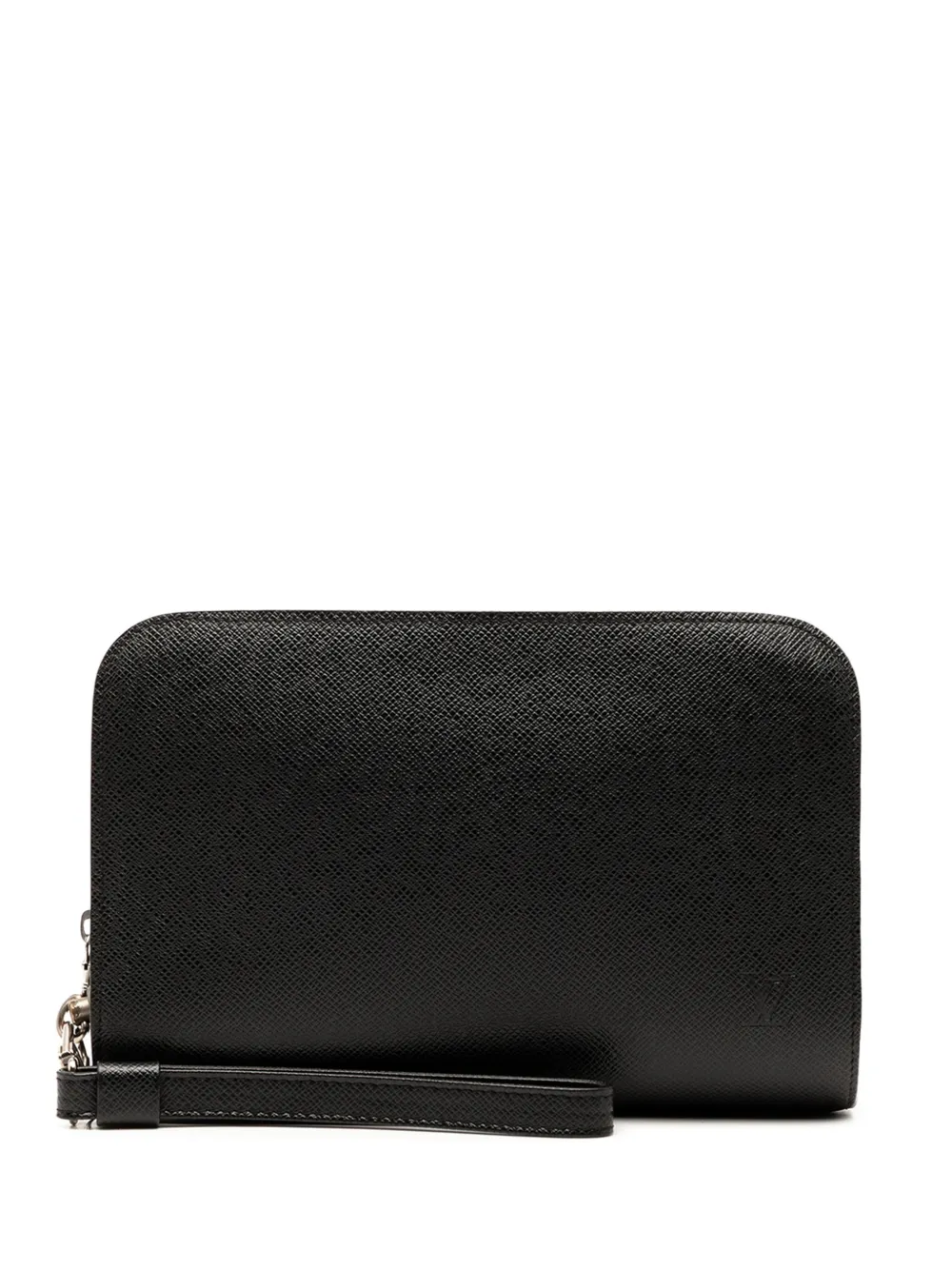 Pre-owned Louis Vuitton 2005 Taiga Pochette Baikal Clutch Bag In Black