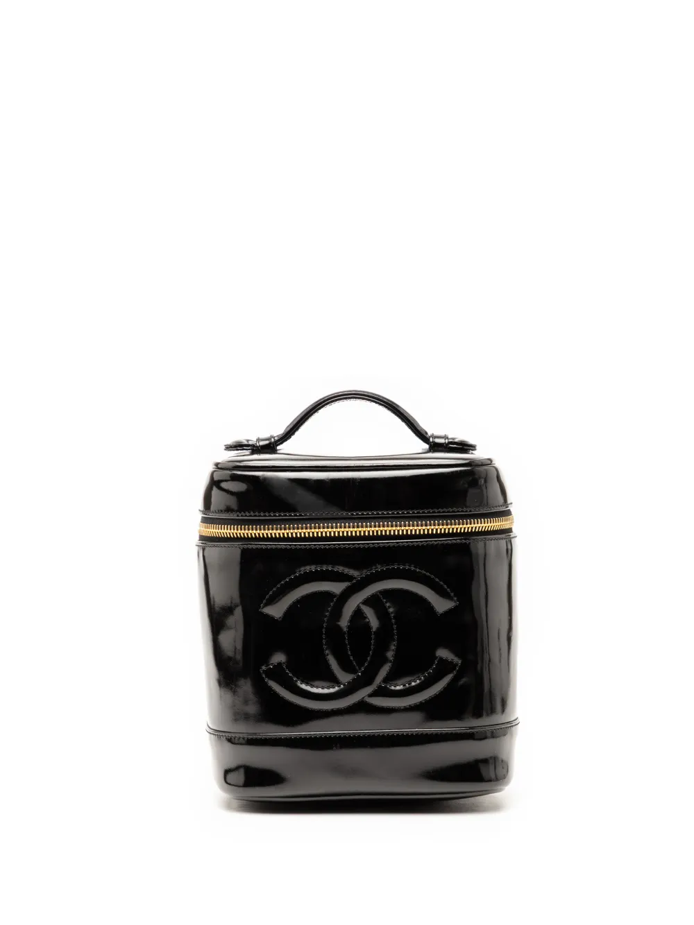 CHANEL Pre-Owned 1996-1997 CC Patent vanity bag - Nero