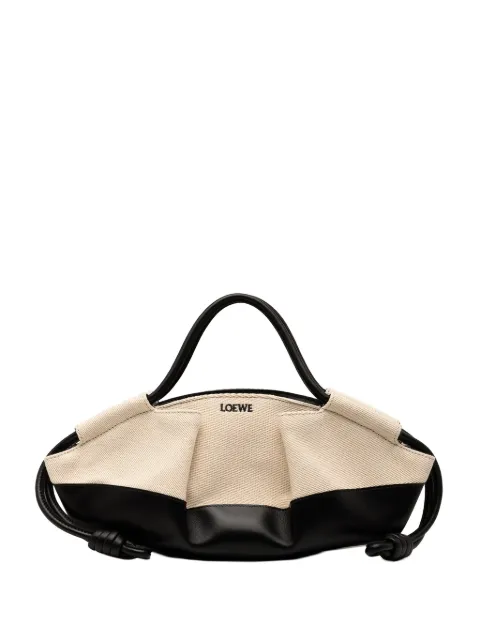 Loewe Pre-Owned bolsa satchel Paseo peque�a de piel de cecerro brillante y lona 2023