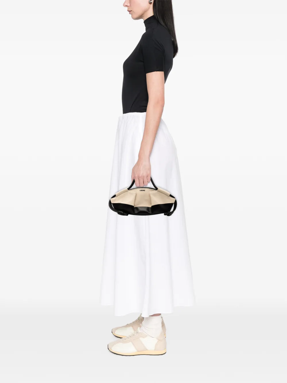 Loewe Pre-Owned 2023 Small Shiny Calfskin and Canvas Paseo satchel | Pre-Owned | Image 2