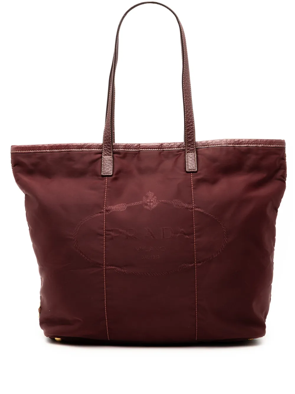 Pre-owned Prada 2000-2025 Tessuto Canapa Logo Tote Bag In Red