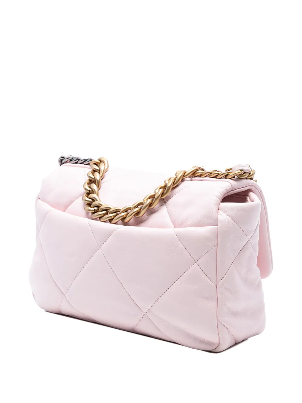 CHANEL Pre-owned 2021-2025 Medium Lambskin 19 Flap Satchel In Pink