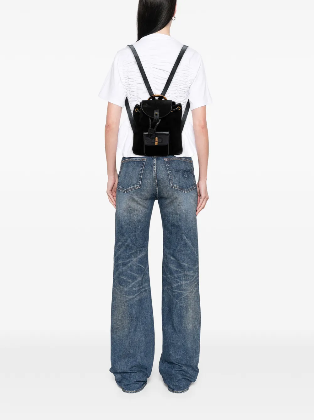 Gucci Pre-Owned sac à dos en daim Bamboo (années 1900) | Pre-owned | Image 2