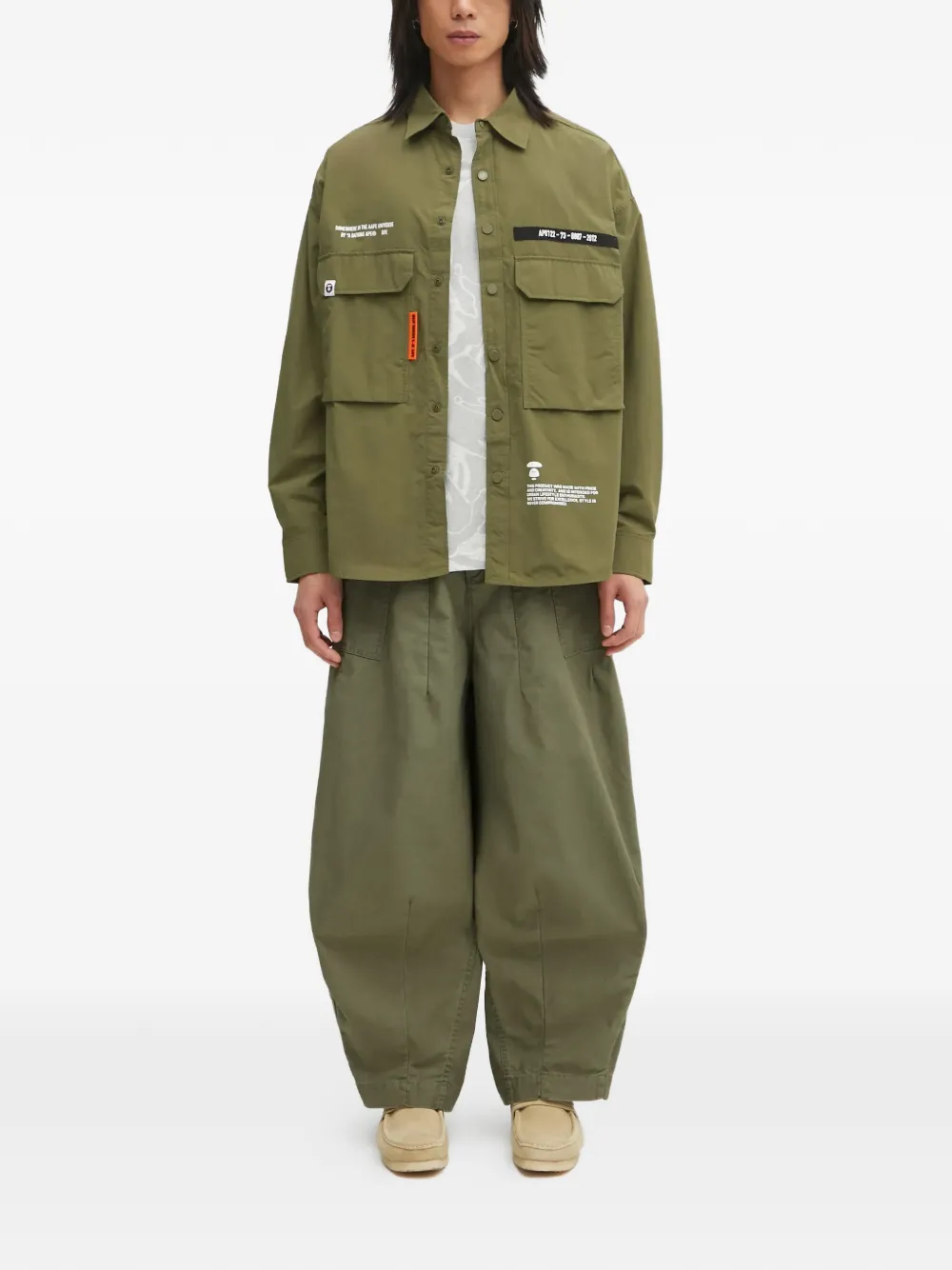 AAPE BY *A BATHING APE chest-pocket shirt - Groen
