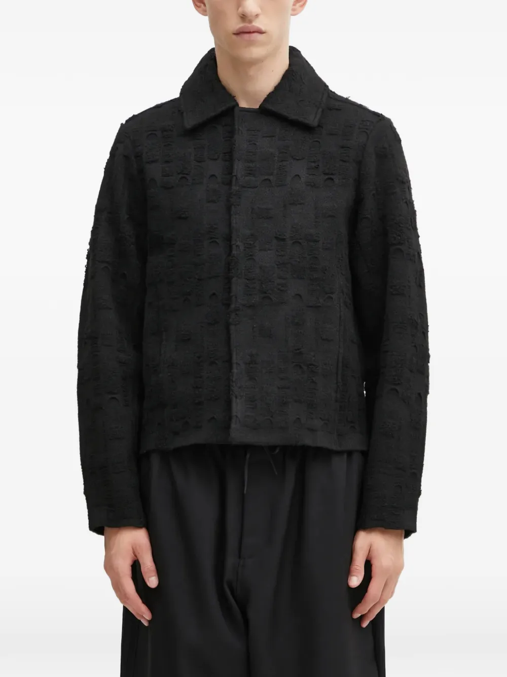 Ader Error Textured Buttoned Cardigan In Black