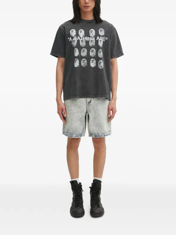 AAPE BY *A BATHING APE® ロゴパッチ デニムショーツ | ブルー