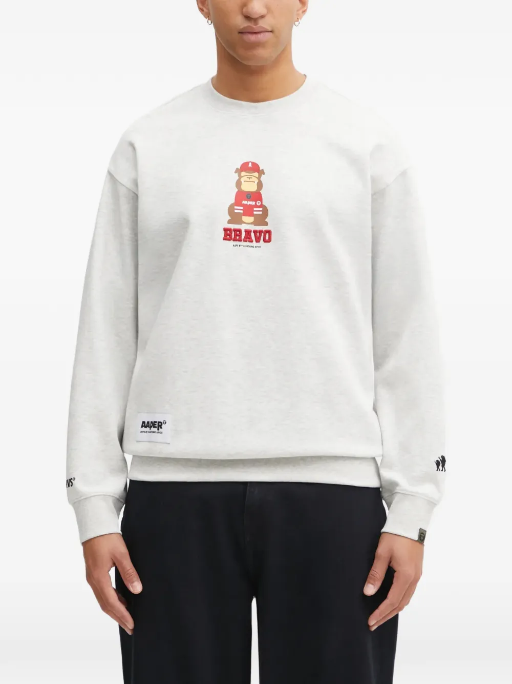AAPE BY *A BATHING APE® graphic-print crew-neck sweatshirt - Grigio