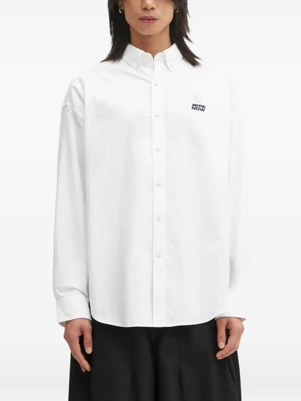 AAPE BY *A BATHING APE® logo-patch shirt - Bianco