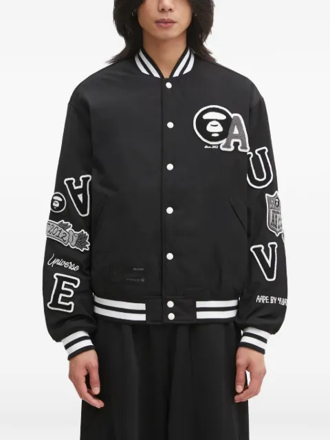 AAPE BY *A BATHING APE® embroidered-patches striped-trim jacket