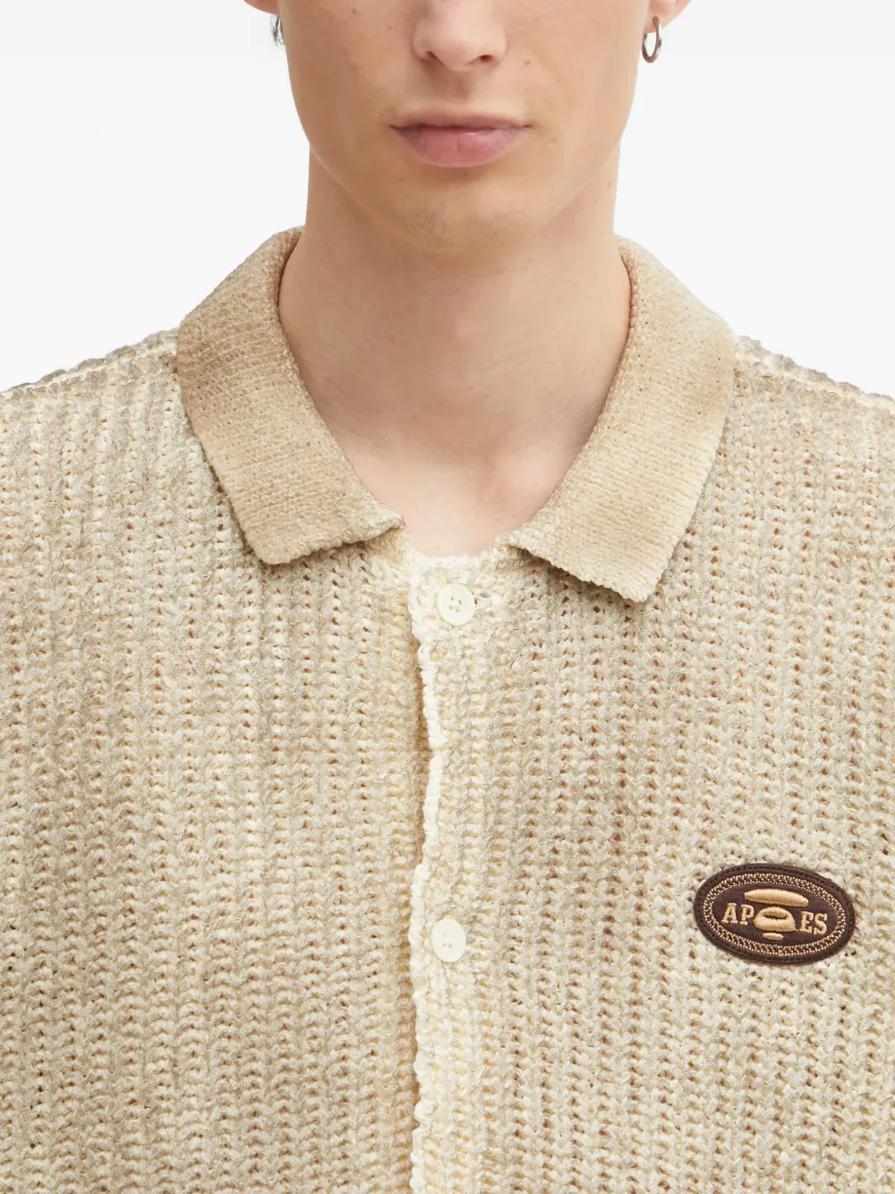 AAPE BY *A BATHING APE Overhemd met patch en knopen Beige