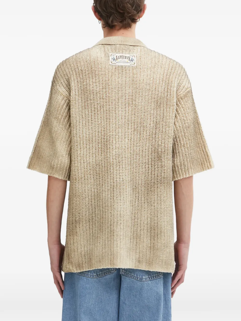 AAPE BY *A BATHING APE Overhemd met patch en knopen Beige