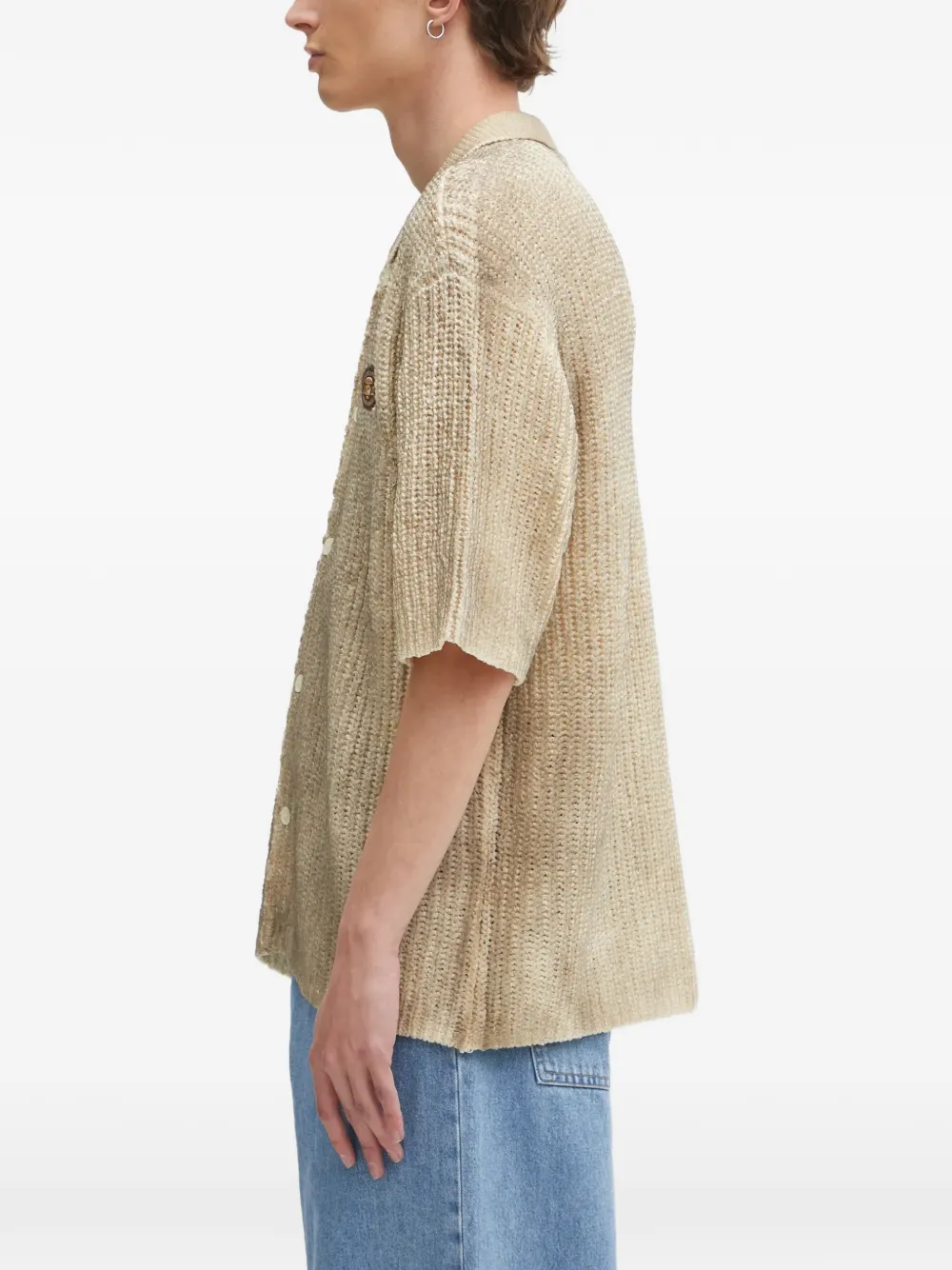  Aape By *a Bathing Ape® Patch Buttoned Shirt - Neutrals 