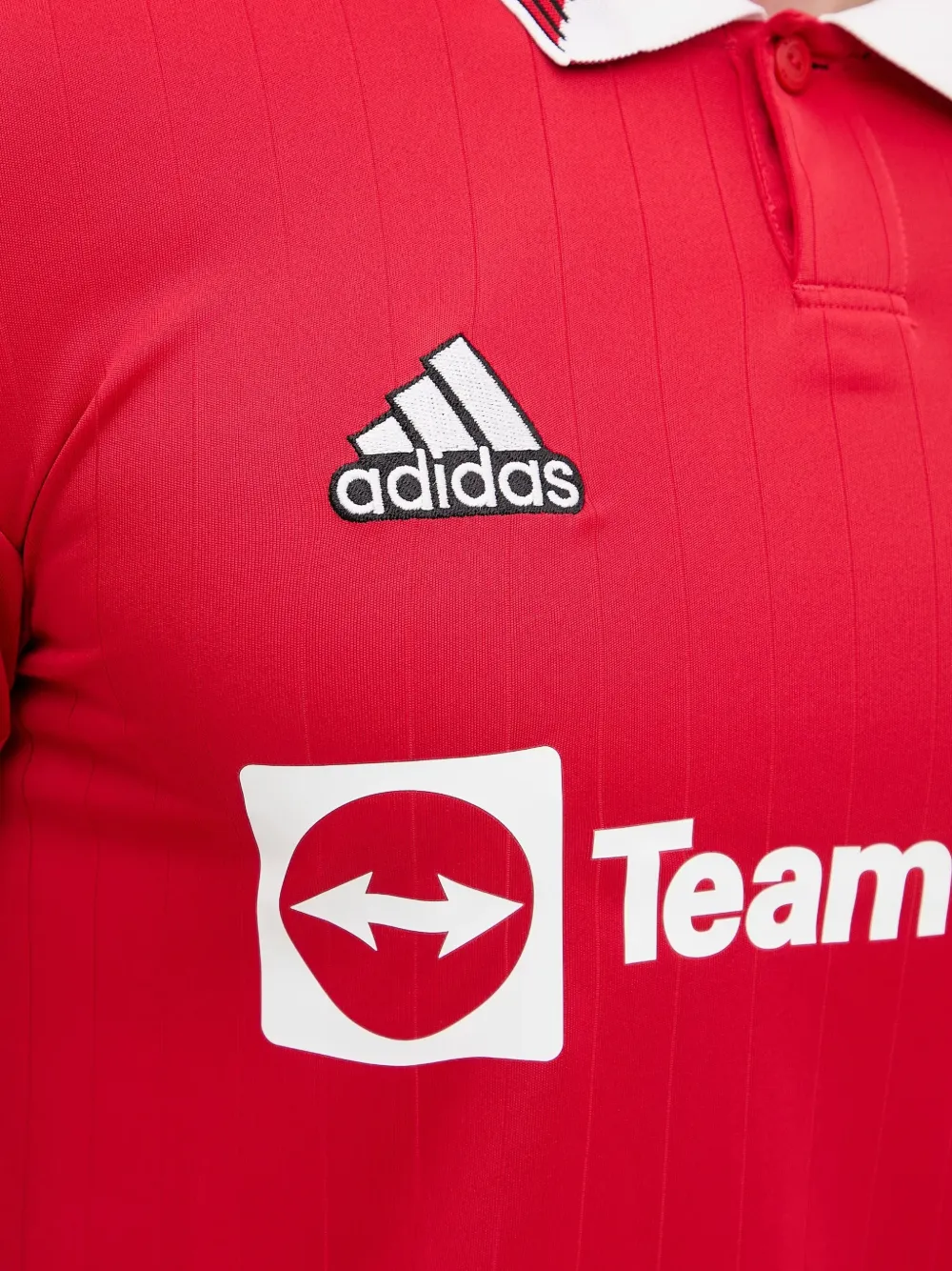 adidas Poloshirt met logoprint Rood