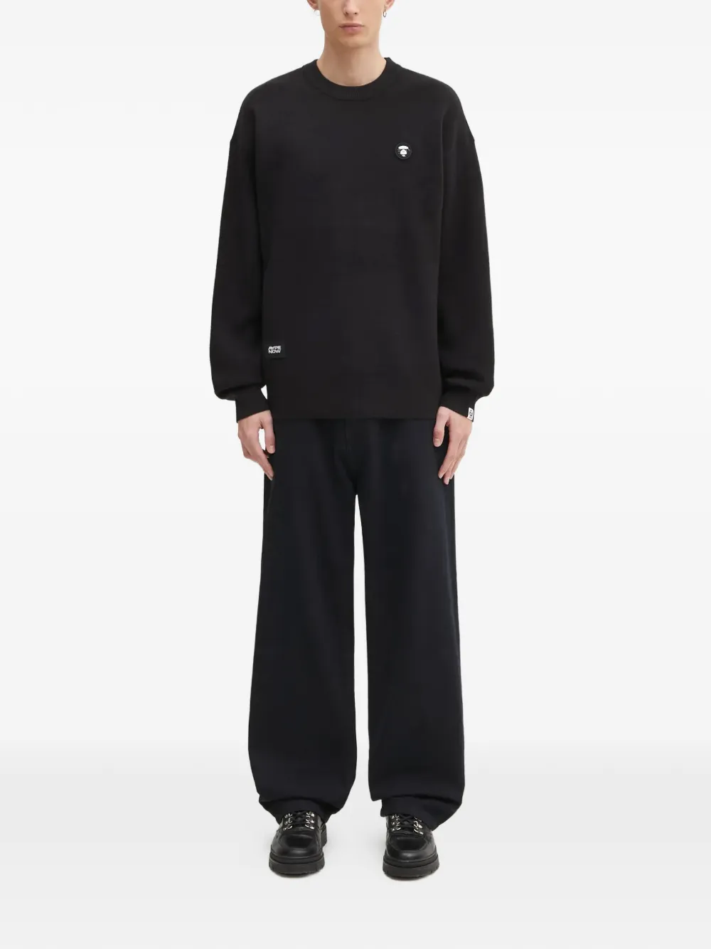 AAPE BY *A BATHING APE logo-patch sweatshirt - Zwart