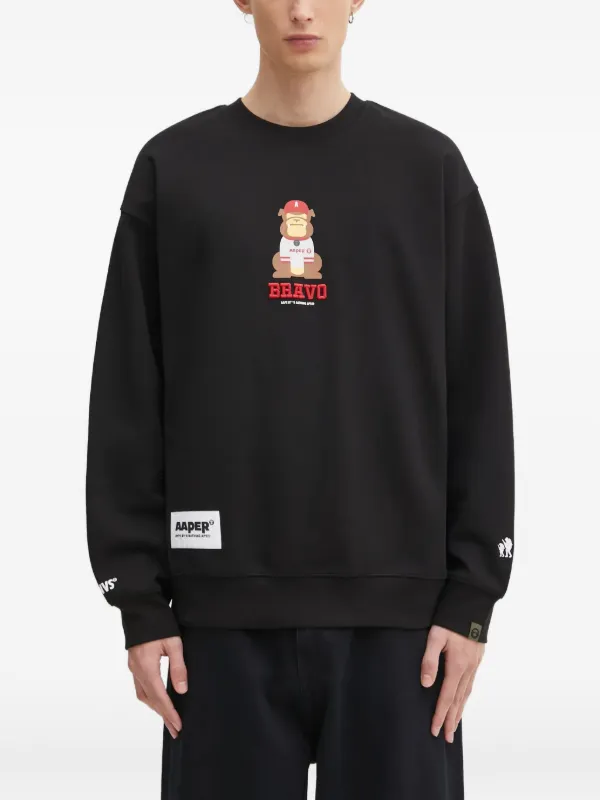 AAPE BY *A BATHING APE® Moletom Com Estampa Gráfica | Preto