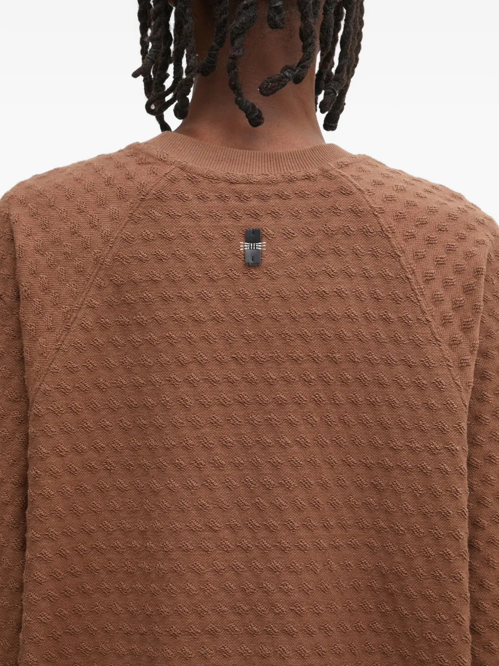 Ader Error Meadow Textured Raglan Sweatshirt In Brown