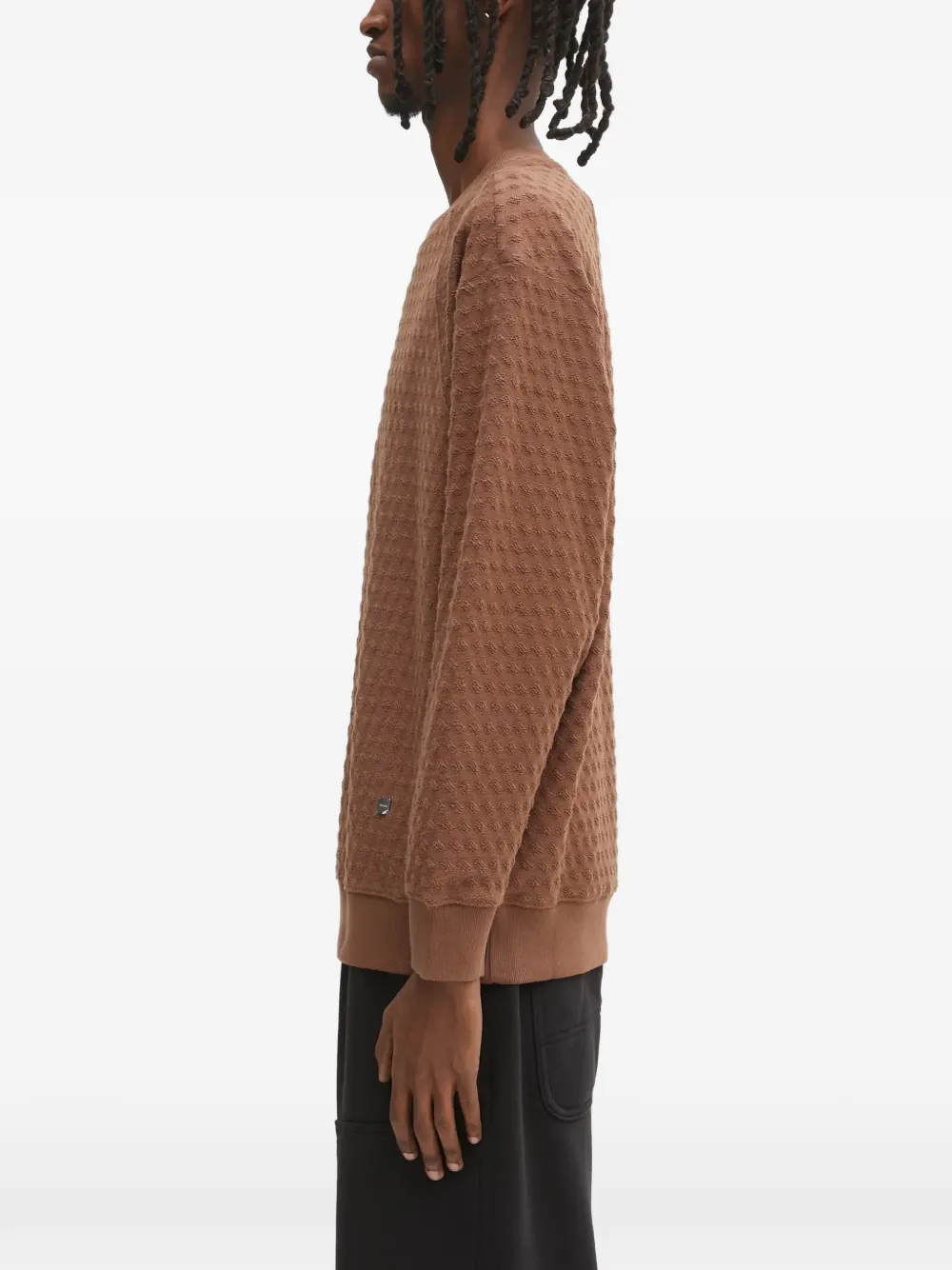 Ader Error Meadow Textured Raglan Sweatshirt In Brown