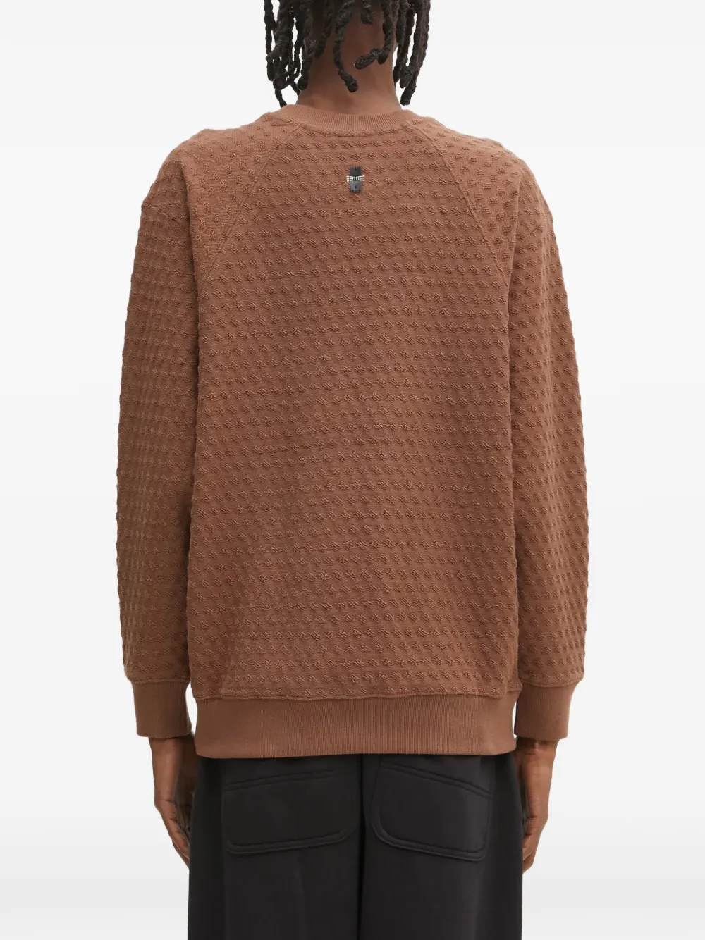 Ader Error Meadow Textured Raglan Sweatshirt In Brown